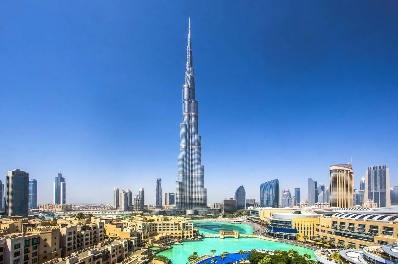 The building of Burj Khalifa, Dubai,